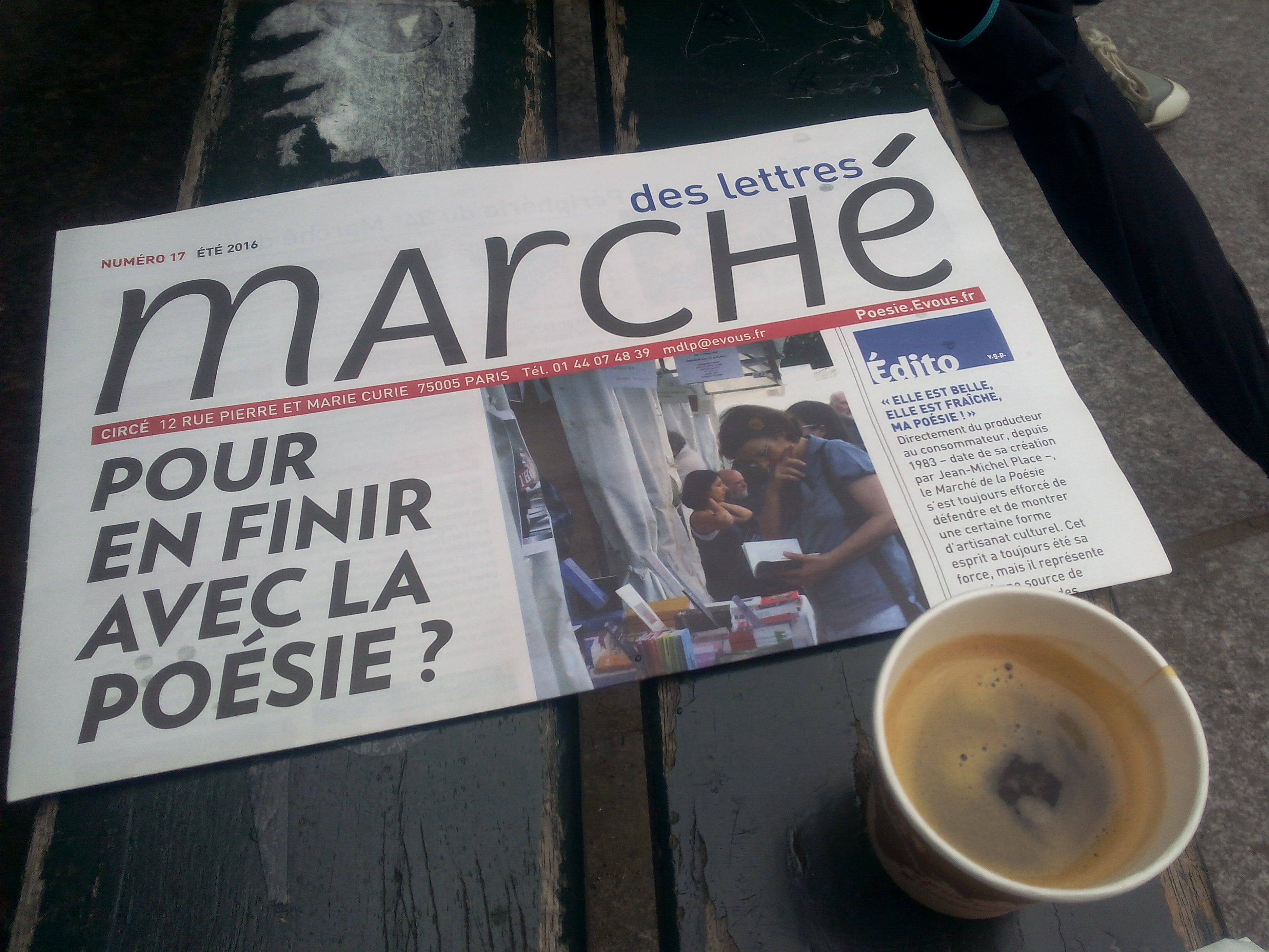 journal de café marché poésie