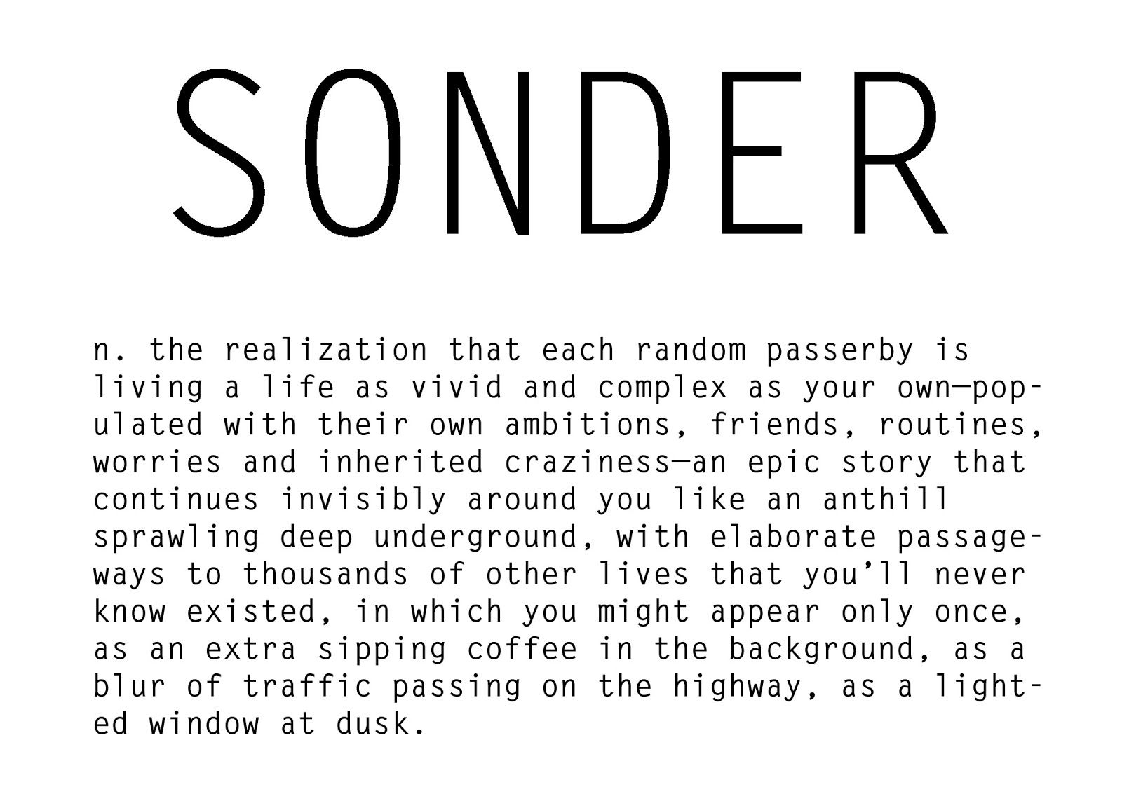 sonder dictionary obscure sorrows john koenig